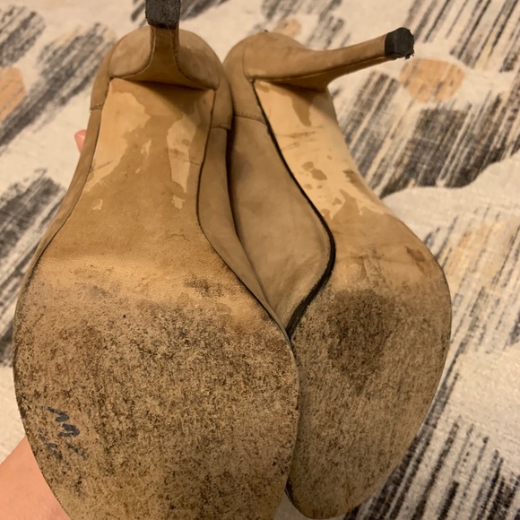 Stuart Weitzman 36 6 stiletto tan gold booties heels - Picture 5 of 9